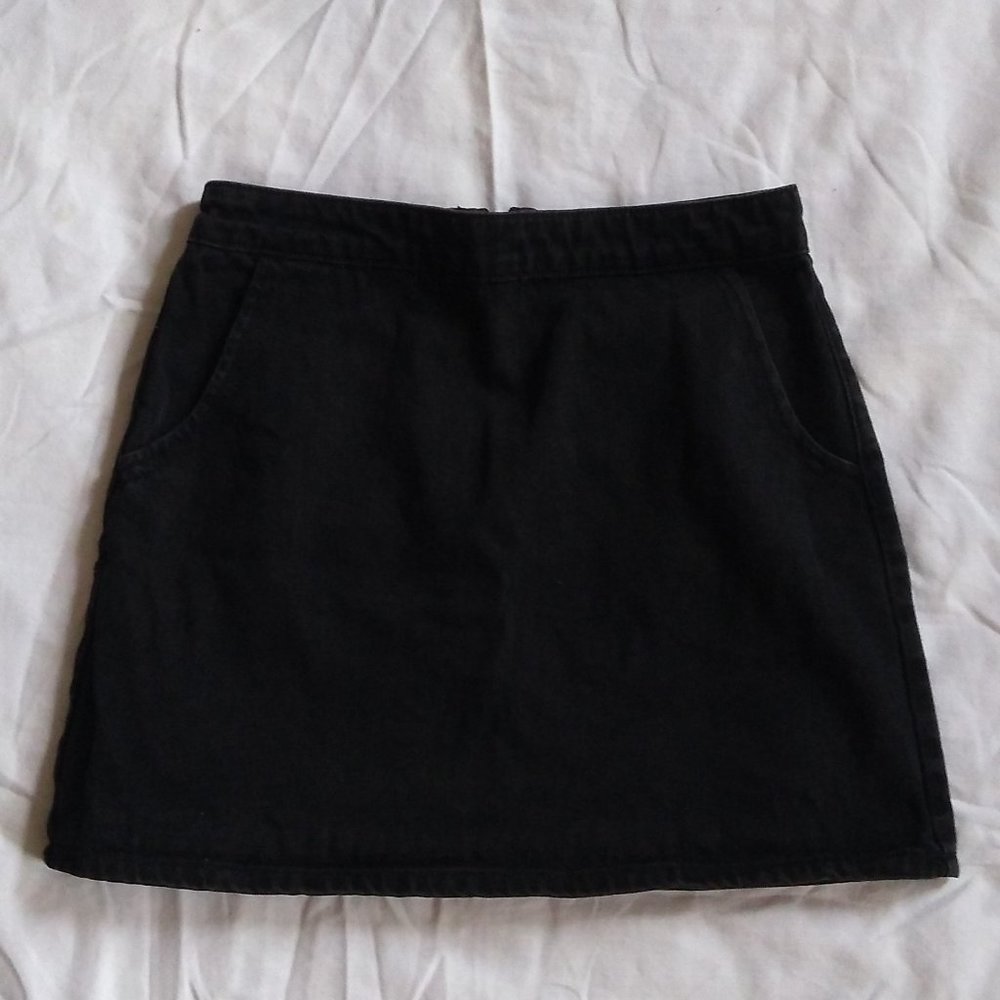 TopShop Moto black jean skirt (with pockets!)